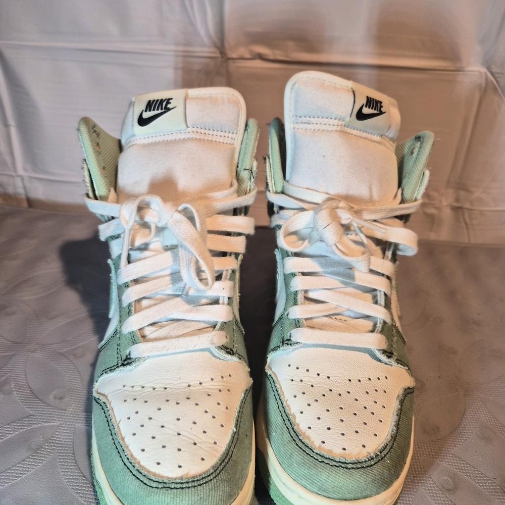 Women Nike Dunk High 1985 Green Denim 2022 Size 7.5- (5 1/2 Or 6 Boys) - Picture 4 of 6